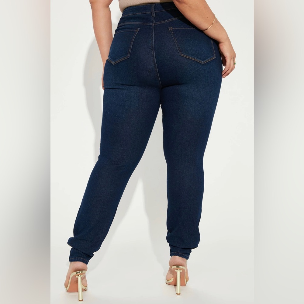 Fashion Nova 3X Stretch High Rise Skinny Jeggings Dark Wash Denim - Picture 2 of 9